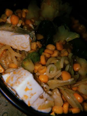 The ramen! We got takeout. So we just threw it in a bowl!  at JINYA Ramen Bar in Atlanta