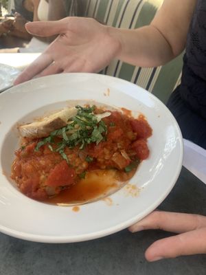 Vegan meatballs & marinara  at Zinc Cafe and Market in Los Angeles