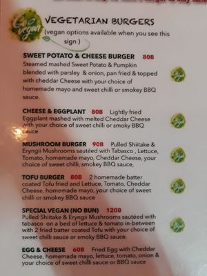 Vegan options at Maya Burger Queen in Pai