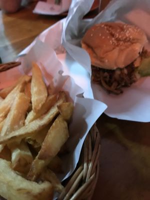 burger & fries at Maya Burger Queen in Pai