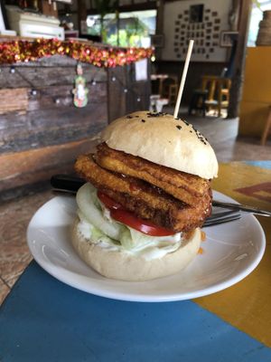 Vegan Tofu burger  at Maya Burger Queen in Pai
