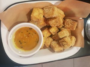 Popcorn tofu (with Fix & Fogg peanut sauce) at Mr Go's in Wellington