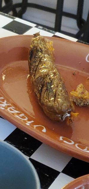 Tofu sausage at Do Vigário Pub and Records in Lisbon