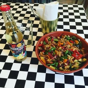 Avocado Salad with Honey and Wallnuts at Do Vigário Pub and Records in Lisbon