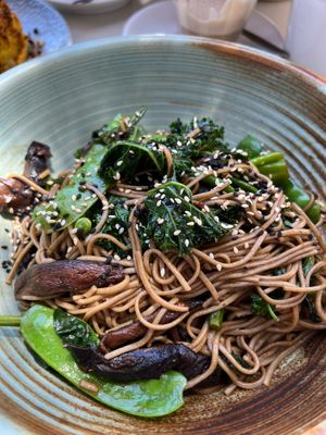 Really delicious soba noodle bowl at Nourished in Avalon Beach