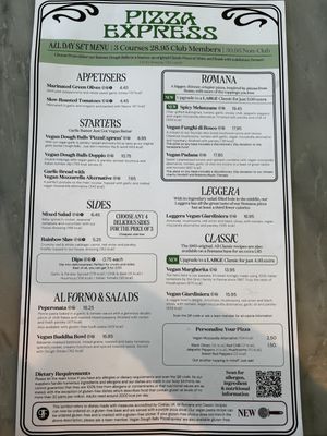 Menu May 2025  at Pizza Express - St Brelade in Jersey