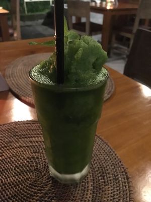 Frozen mint leaf and lemon - very refreshing! at Pissari Bali Cafe in Ubud