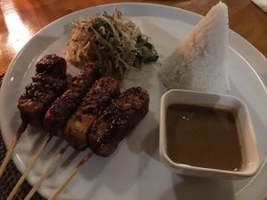 Vegan satay at Pissari Bali Cafe in Ubud
