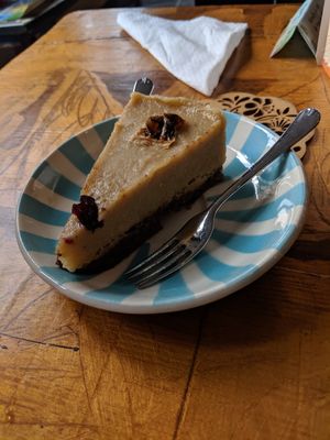 Raw lemon cheezecake at Coffee Circus in Bugibba