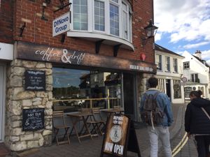 From the front. Looking out you can see the harbour. at Coffee & Drift in Lymington