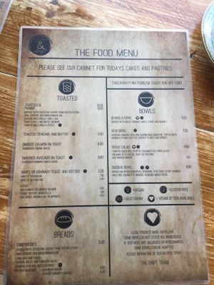 Taken 28/09/18. The menu is small, but the Vegan options feature prominently! at Coffee & Drift in Lymington