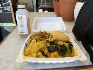 Vegan omelette brunch  at Senbeb Cafe in Washington