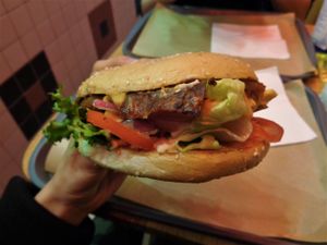 Bacon cheeseburger at VeganBioBurger in Paris