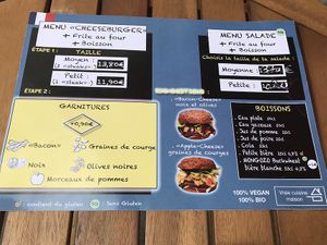Menu at VeganBioBurger in Paris