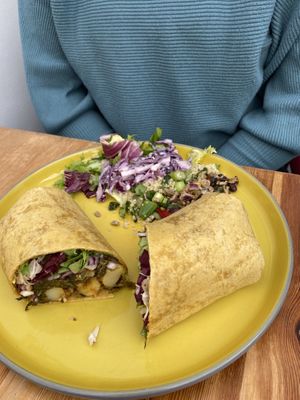 Bombay potato wrap   at Pyramid Vegan Cafe & Bakery in Glastonbury