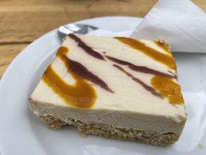 Vanilla cheesecake   at Pyramid Vegan Cafe & Bakery in Glastonbury