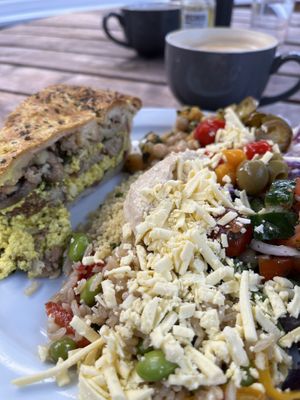Breakfast pie and salad   at Pyramid Vegan Cafe & Bakery in Glastonbury