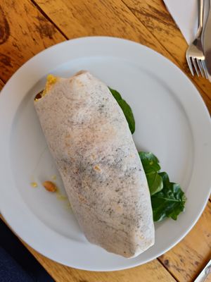 Breakfast burrito at Pyramid Vegan Cafe & Bakery in Glastonbury