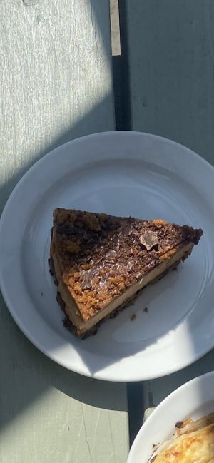Biscoff cheesecake   at Pyramid Vegan Cafe & Bakery in Glastonbury