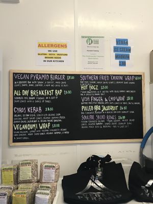 Menu!! at Pyramid Vegan Cafe & Bakery in Glastonbury