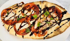Vegan Caprese Flatbread at No Regrets in Las Vegas
