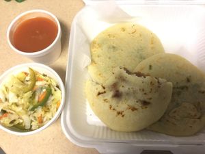Vegan pupusas!  at Fernanda's Salvadorian in Cathedral City