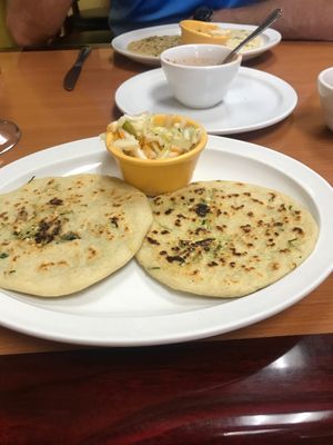 Spinach and zucchini papusa   at Fernanda's Salvadorian in Cathedral City