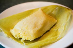 -Vegan Sweet Corn Tamale at Fernanda's Salvadorian in Cathedral City