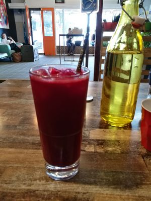 Blush juice at Just a Little Cafe in Kalgoorlie