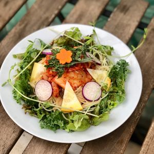 Vegetable pasta at Poe Poe in Yokohama