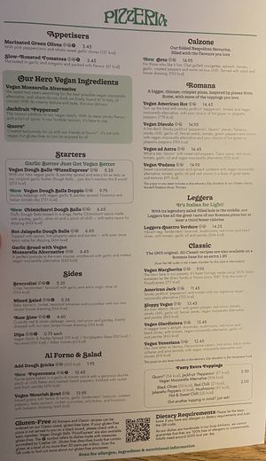 updated vegan menu (6/2022)  at Pizza Express - London Bridge in London