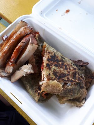 Enchiladas and sweet potatoes at Lion's Share Cafe in Bridgetown