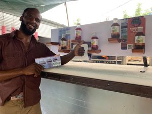 Steven's Kombucha selection at Lion's Share Cafe in Bridgetown