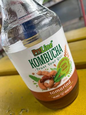 Tamarind Kombucha drink at Lion's Share Cafe in Bridgetown