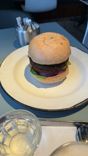 Falafel burger with vegan sauce  at HKG - Beef & Liberty Burgers - T1 in Outlying Islands