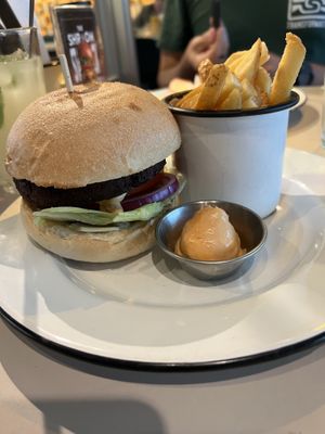 Falafel Burger  at HKG - Beef & Liberty Burgers - T1 in Outlying Islands