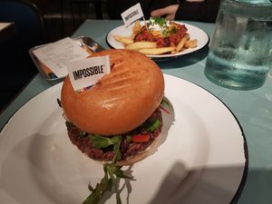 Impossible burger at HKG - Beef & Liberty Burgers - T1 in Outlying Islands