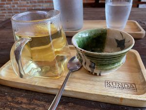 Oolong tea, 95 baht  at Kunda Vegan Vegetarian in Chiang Rai
