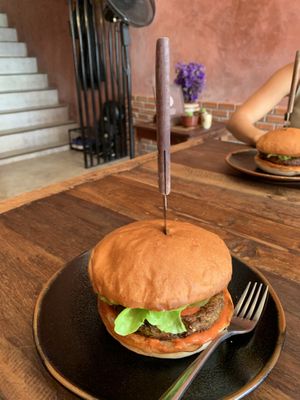 Jalapeno burger  at Kunda Vegan Vegetarian in Chiang Rai