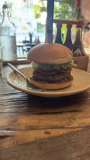 Jalapeño burger  at Kunda Vegan Vegetarian in Chiang Rai