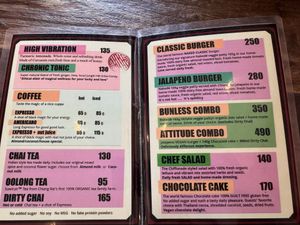 Menu at Kunda Vegan Vegetarian in Chiang Rai