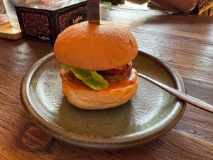 Jalapeno Burger at Kunda Vegan Vegetarian in Chiang Rai