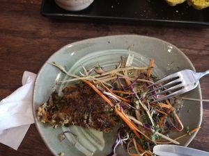 Se me olvidó tomar la foto antes de empezar a comer, este plato es "karma" at Kunda Vegan Vegetarian in Chiang Rai