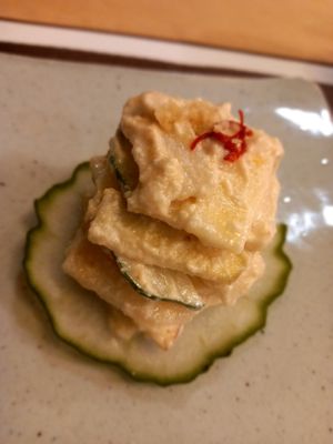 Apple and cucumber salad at Jihwaja in Seoul