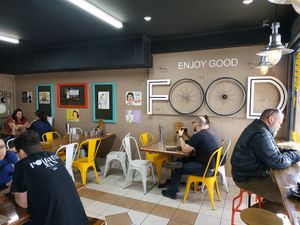 Inside and outside sitting at The Xtra Mile  in Mount Isa