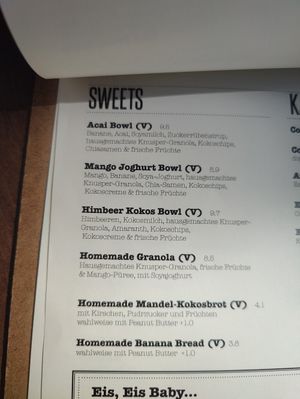 Menu at Claus Eismanufaktur & Deli in Karlsruhe