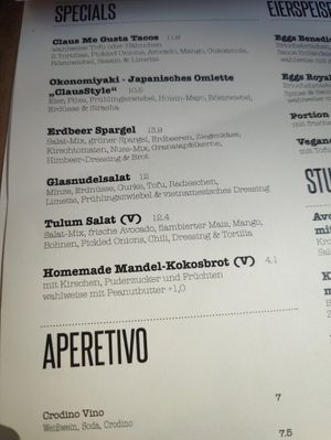 Menu at Claus Eismanufaktur & Deli in Karlsruhe