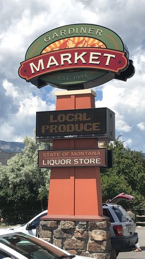 on the main strip through town at Gardiner Market in Gardiner