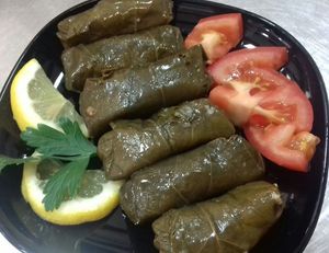 Vine leaves stuffed with rice at Middle East in Como