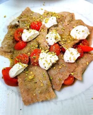 Ravioli with Cashew ricotta at Bahía Verde in Tenerife